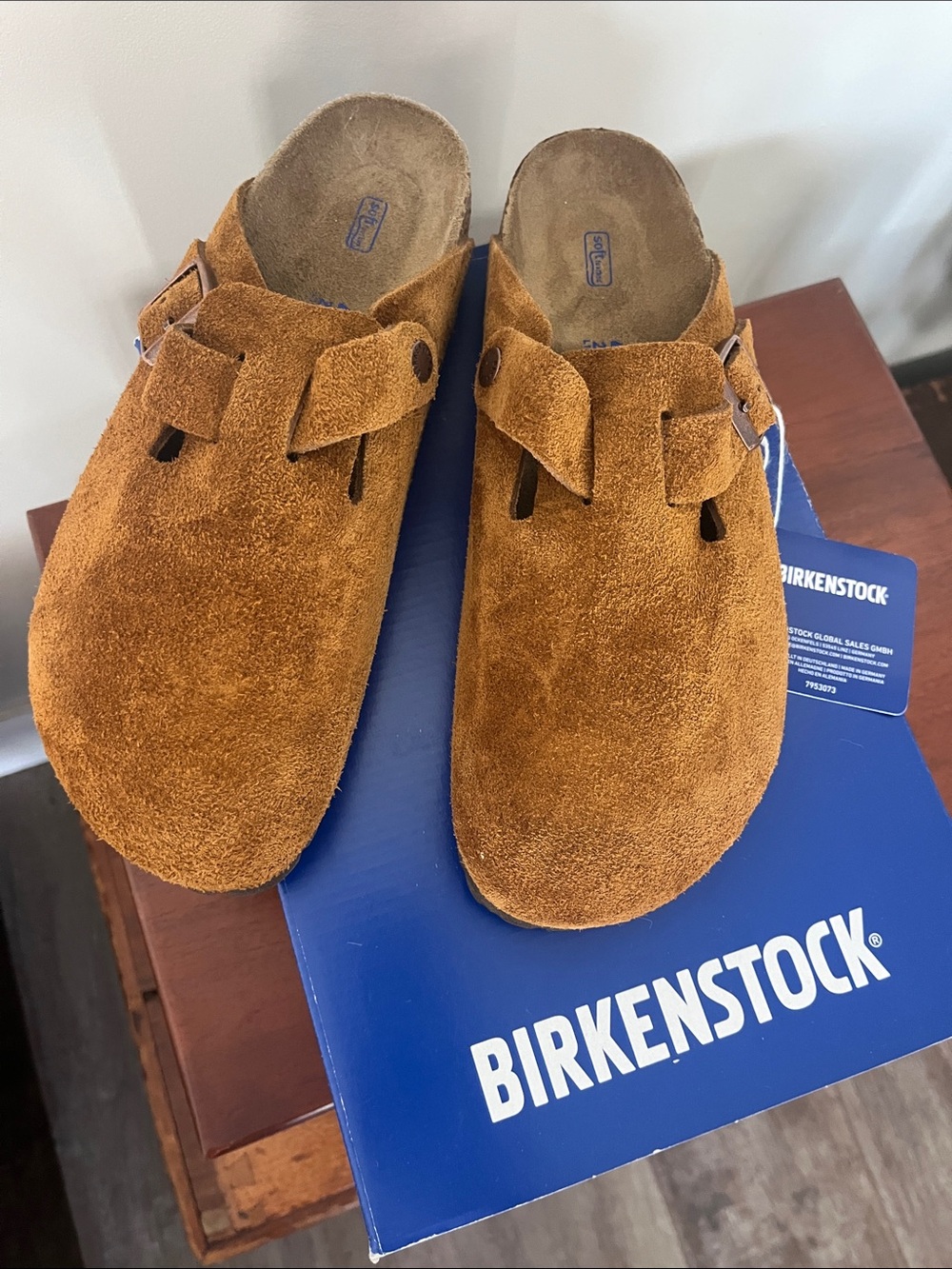 Birkenstock Suede Clogs in Cognac Brown 41 NWT - Picture 3 of 9